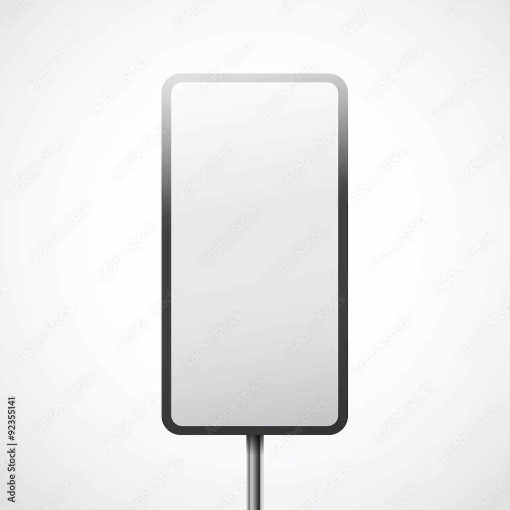 Road sign template vector. Rectangular information road sign white with black stroke. Road sign template vector. Rectangular information road sign white with black stroke.