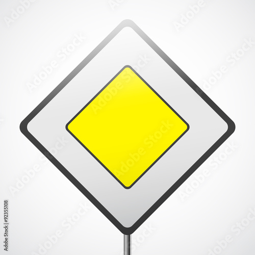Free Download Road sign vector. Priority sign yellow square with black stroke. - GFXLoad