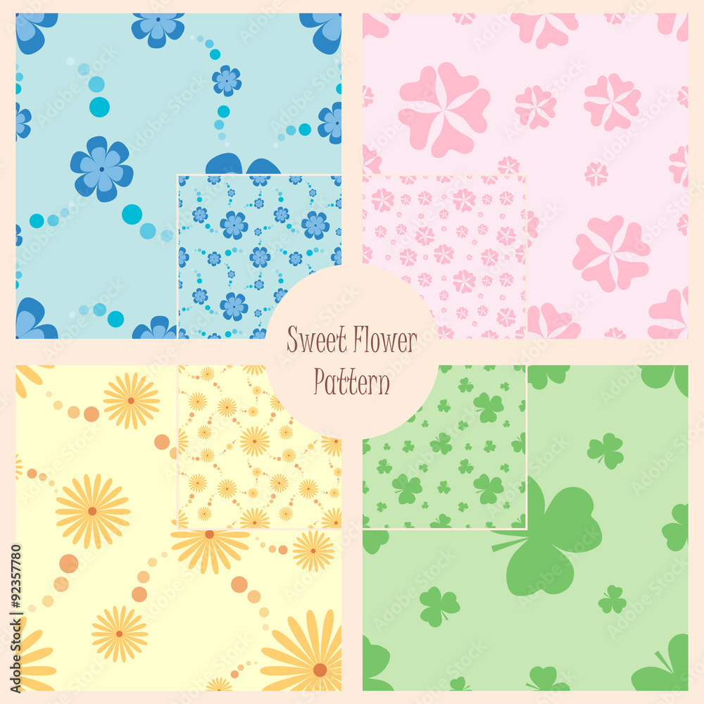 Sweet flower pattern set