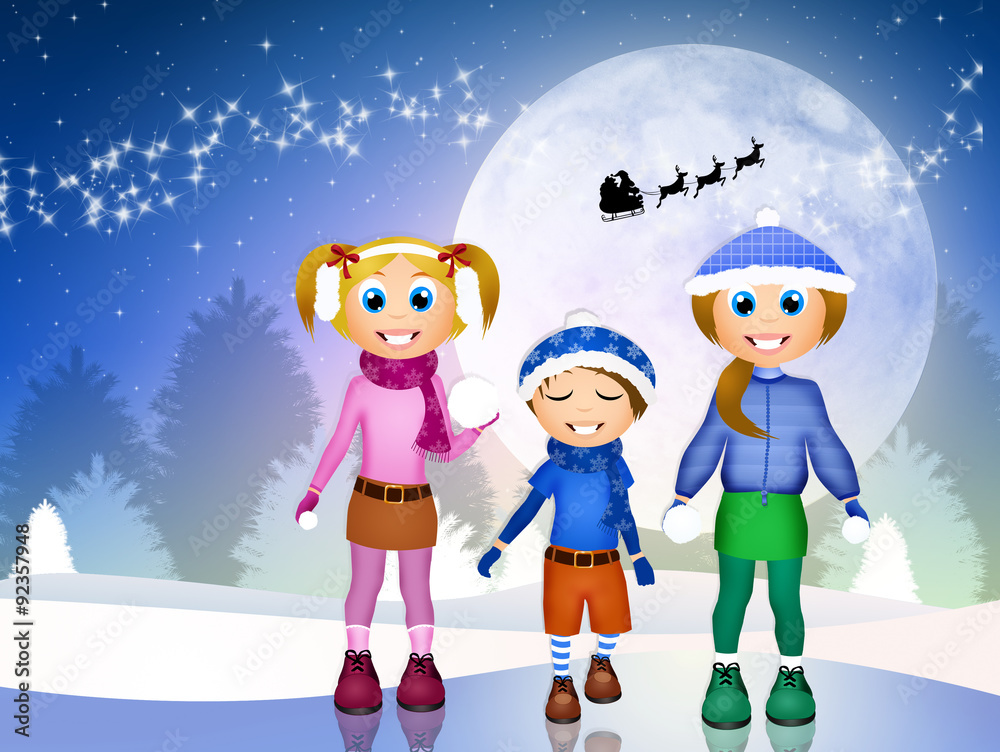Fototapeta premium children at Christmas