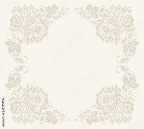 Vector Elegant decorative khokhloma postcard frame