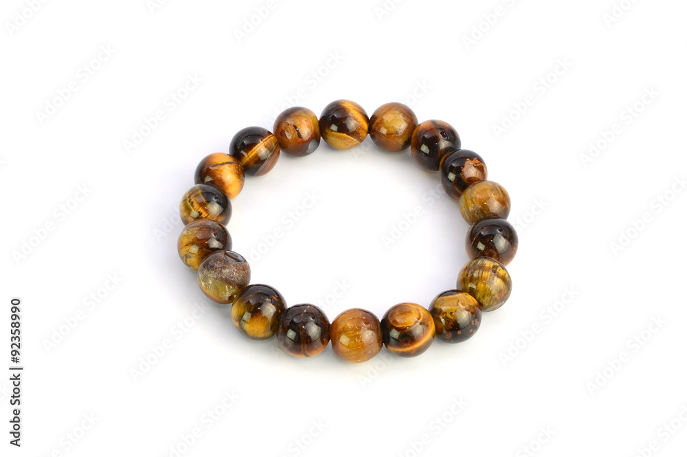 Necklace made of natural stone isolated on white background Necklace made of natural stone isolated on white background
