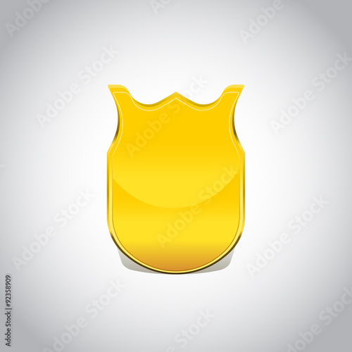 golden blank shield vector glossy design