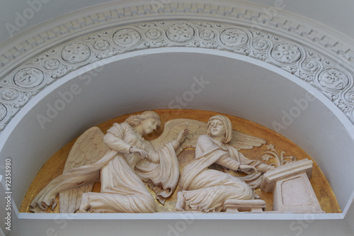 Marble statue at the Church of Christ. photo