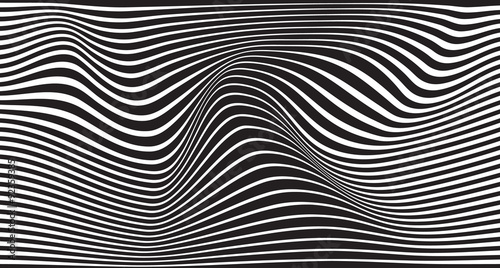 black and white mobious wave stripe optical design © am54