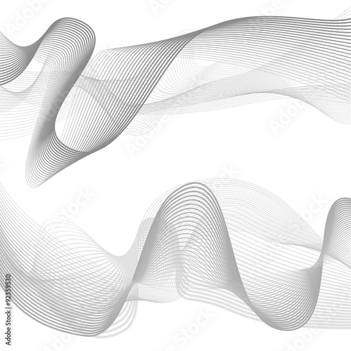 Abstract grey wave isolated on white background. Vector illustra