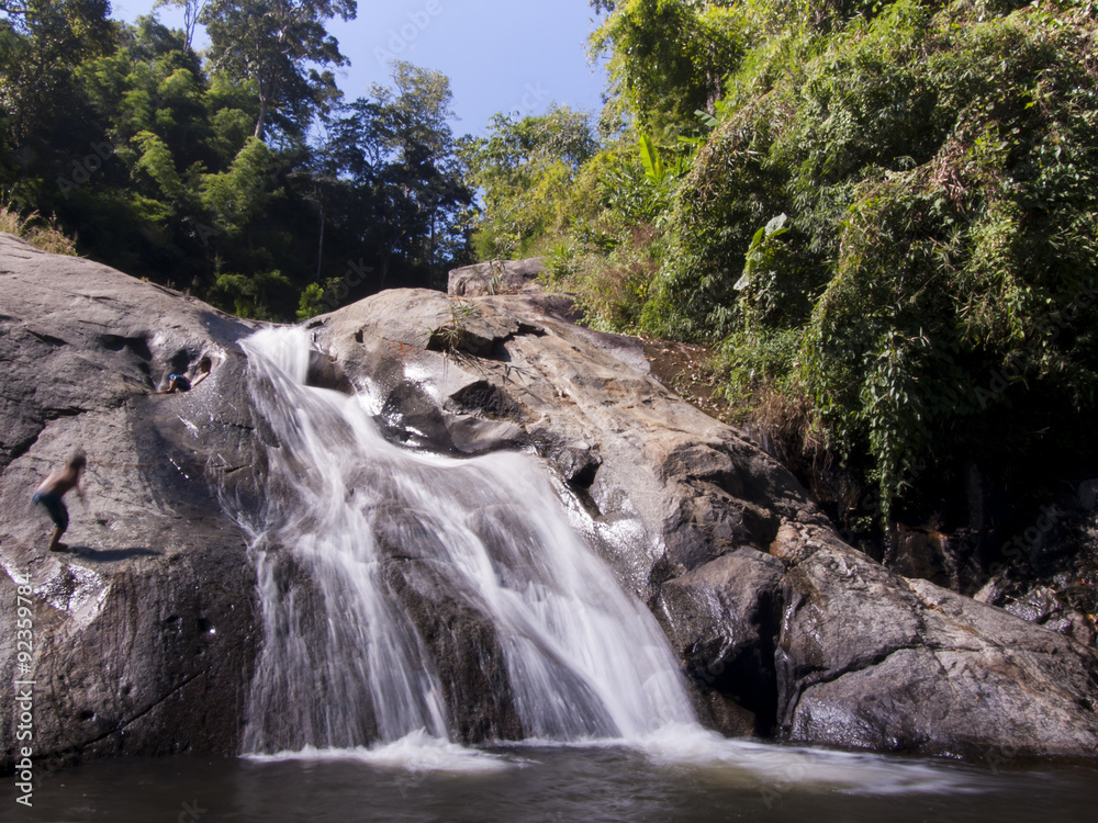 waterfall in the tropical forest where is in Thailand National Park waterfall in the tropical forest where is in Thailand National Park
