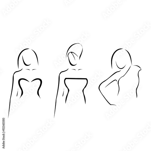 Abstract women with beautiful necklines