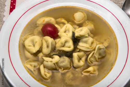 Tortellini in brodo di carne photo