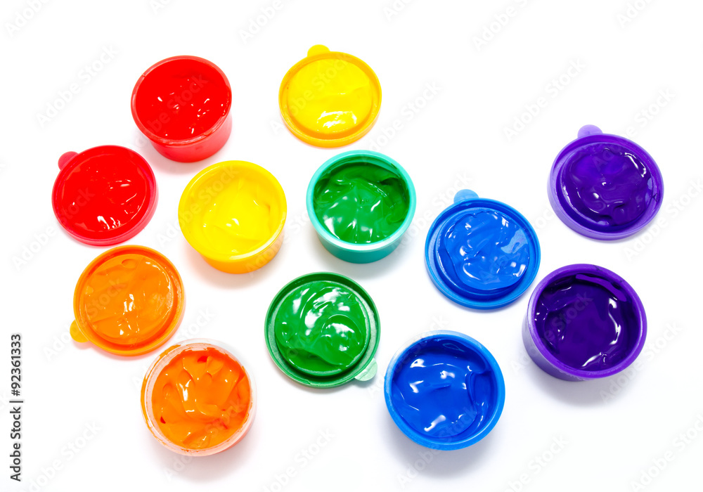 Fototapeta premium Children finger paint isolated