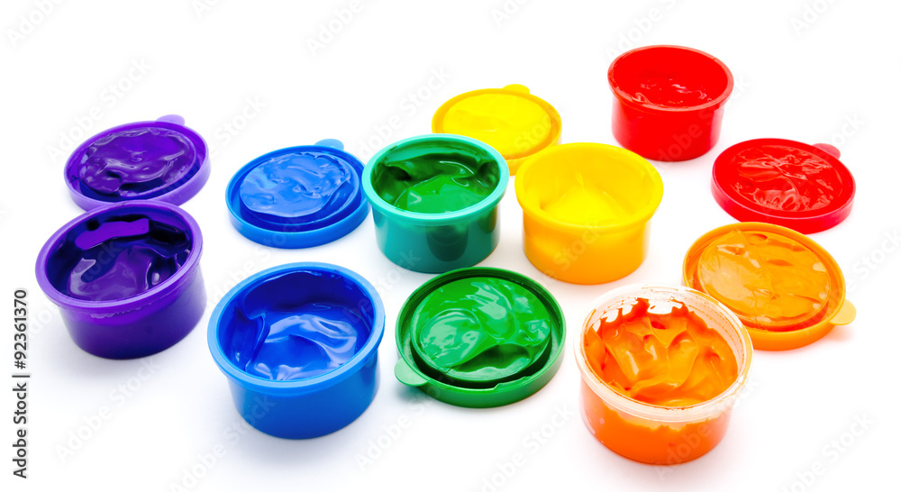 Naklejka premium Children finger paint isolated