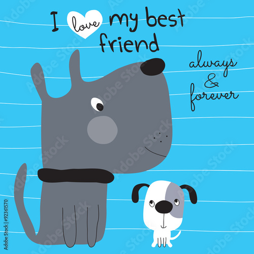 best friends dogs vector illustration