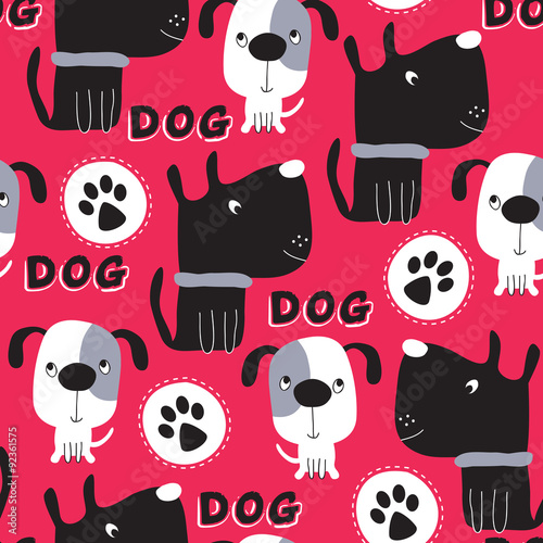 seamless dog pattern vector illustration