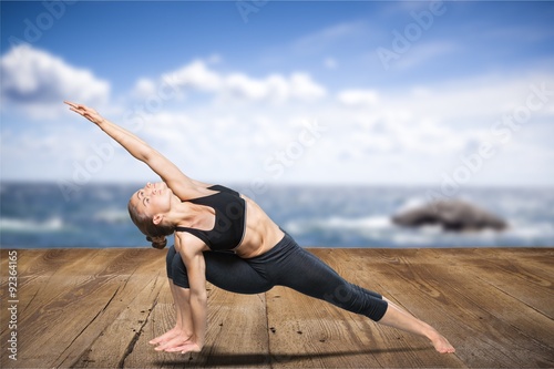 Yoga posing. photo