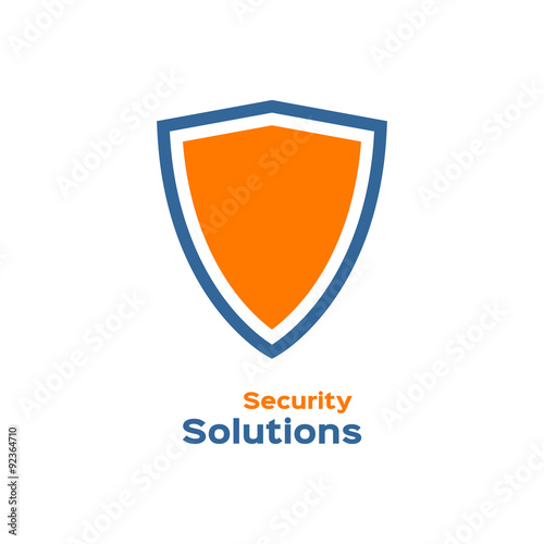 Security solutions logo, shield silhouette 