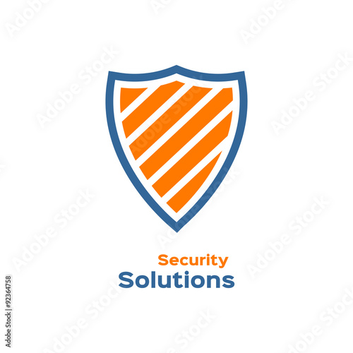 Security solutions logo, shield silhouette 