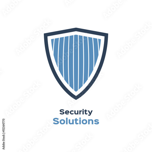 Security solutions logo, shield silhouette 