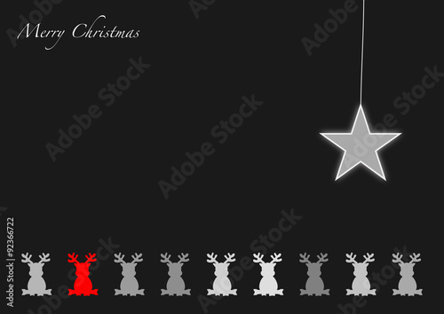 Weihnachtskarte - Rentiere & Stern - Vektor Grafik