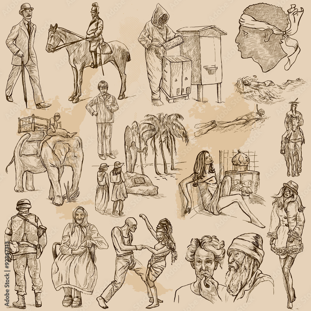 Obraz premium An hand drawn vector pack - PEOPLE
