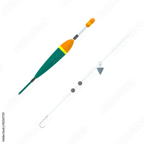 vector flat style float hook lead illustration.