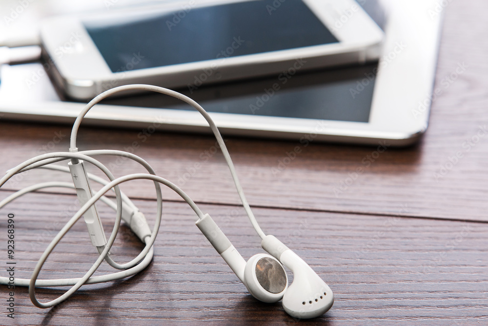 Smart phone and earphones Smart phone and earphones