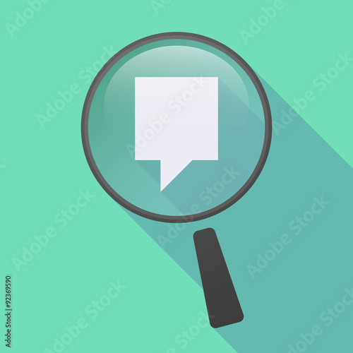Long shadow magnifier icon with a tooltip