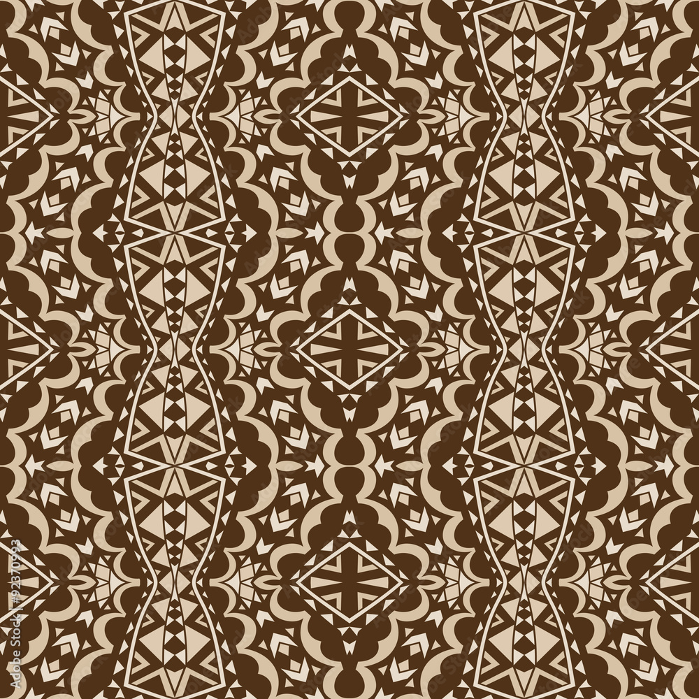 Contrast Brown Tribal Seamless Ornament Contrast Brown Tribal Seamless Ornament
