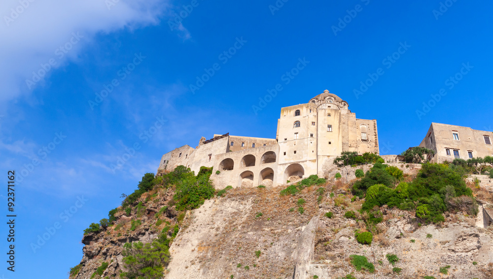 Ancient Castle on the rock, Ischia island, Italy