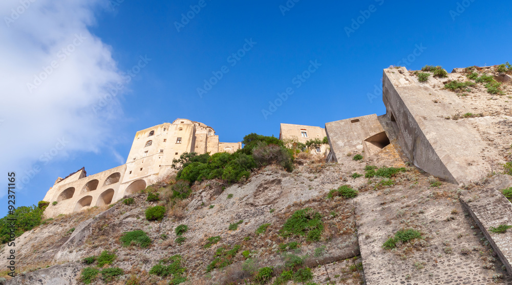 Aragonese Castle on the rock, Ischia island, Italy
