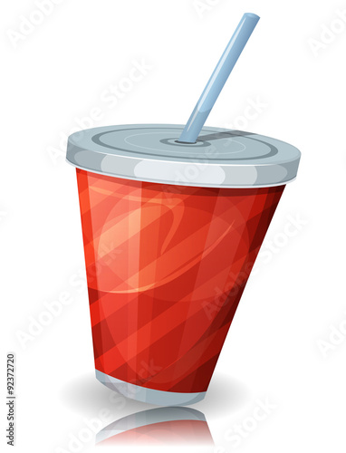 Fast Food Cup Of Soda With Straw