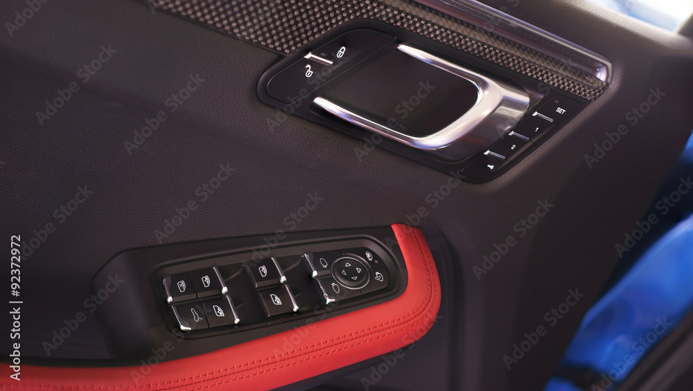 control panel windows and the door handle of opening control panel windows and the door handle of opening