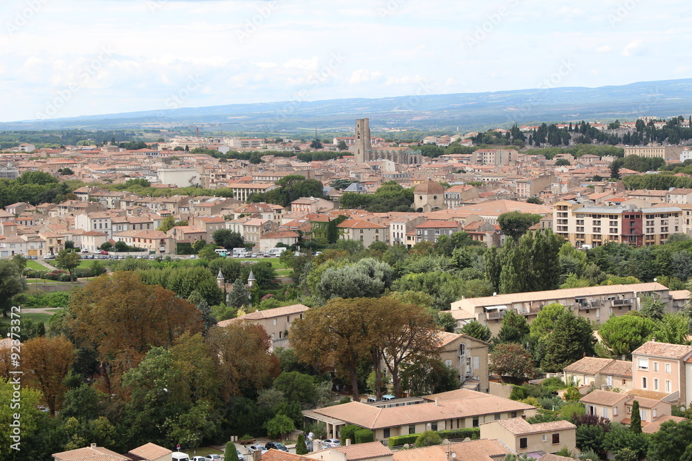 Carcassonne depuis les remparts de la cité