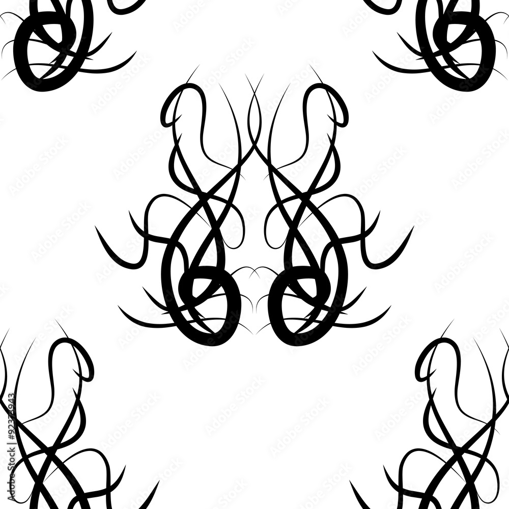 Naklejka premium abstract black and white vector damask seamless pattern