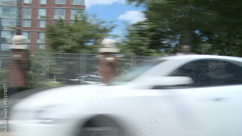 POV driving downtown photo