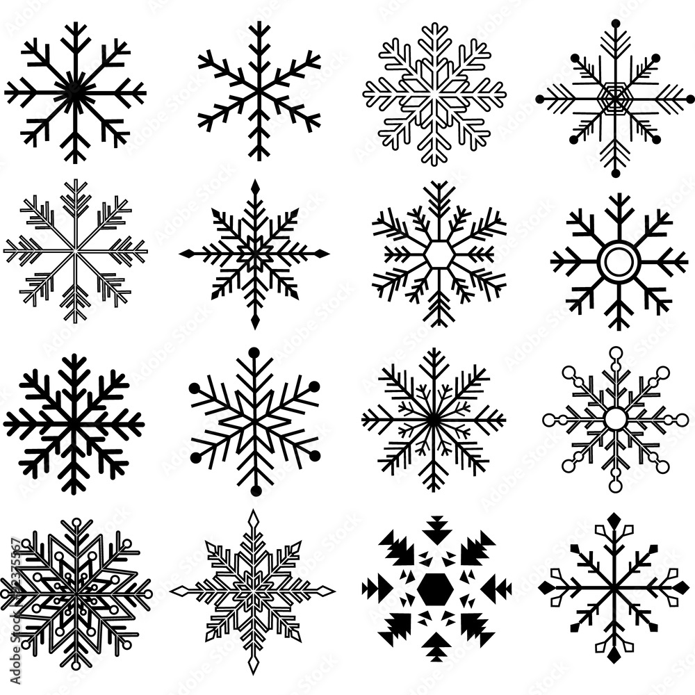 Black Snowflakes Silhouette Collections Black Snowflakes Silhouette Collections