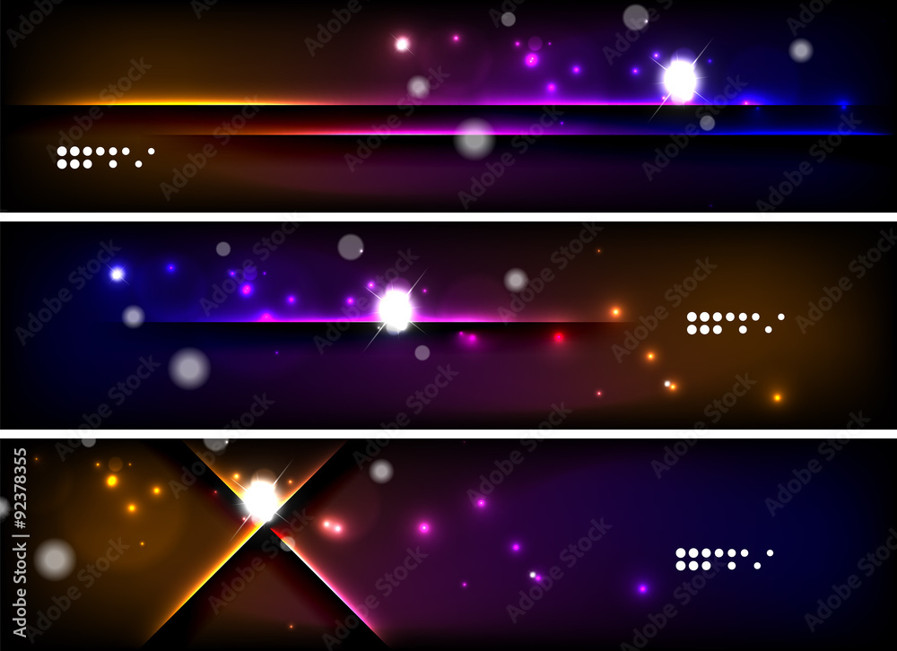 Obraz premium Set of banner, header backgrounds with place for your message