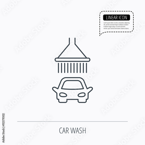 Car wash icon. Cleaning station with shower sign