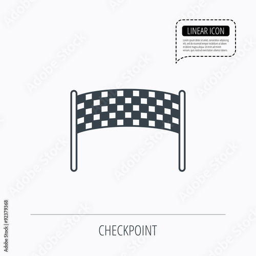 Finishing checkpoint icon. Marathon banner sign.