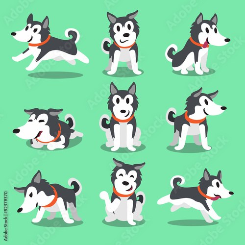 Cartoon character Siberian husky dog poses