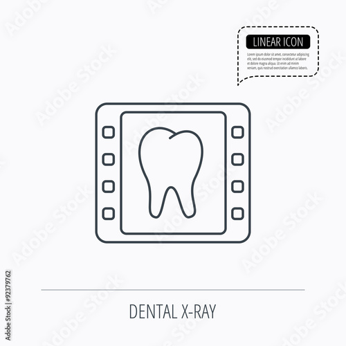 Dental x-ray icon. Orthodontic roentgen sign.