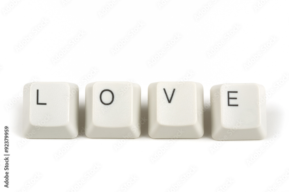 love from scattered keyboard keys on white love from scattered keyboard keys on white