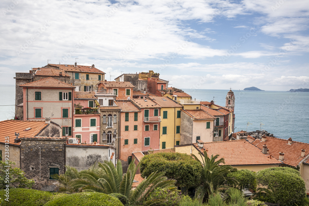 Tellaro, typical houses on the ligurian coast, Liguria, Italy