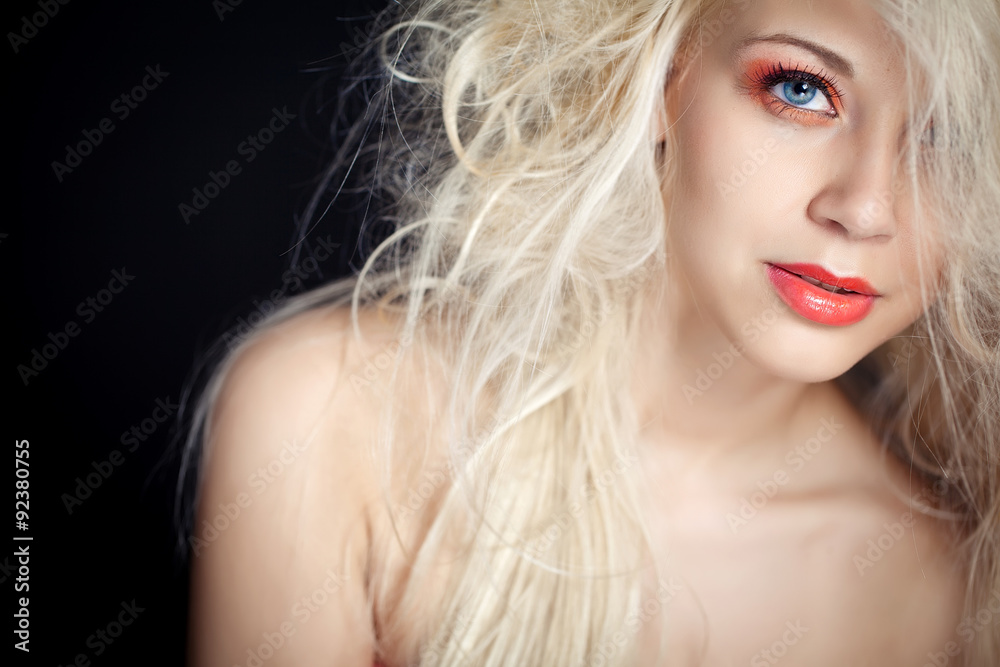 Portrait woman in studio