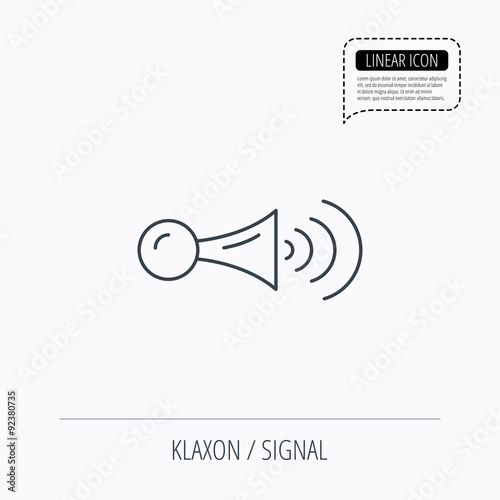Klaxon signal icon. Car horn sign.