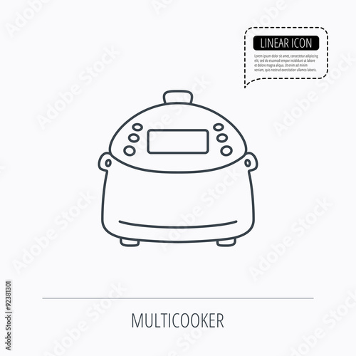 Multicooker icon. Kitchen electric device symbol