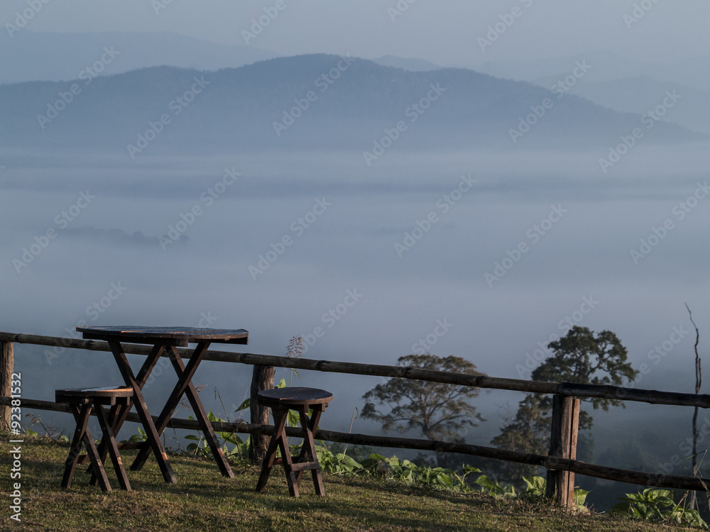 misty morning sunrise in mountain at Pai Maehongson,Thailand misty morning sunrise in mountain at Pai Maehongson,Thailand