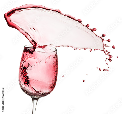 Red wine splash isolated on the white background