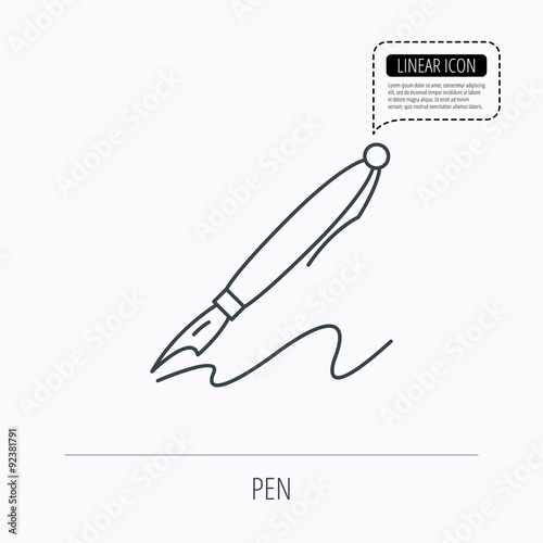 Pen icon. Writing tool sign.