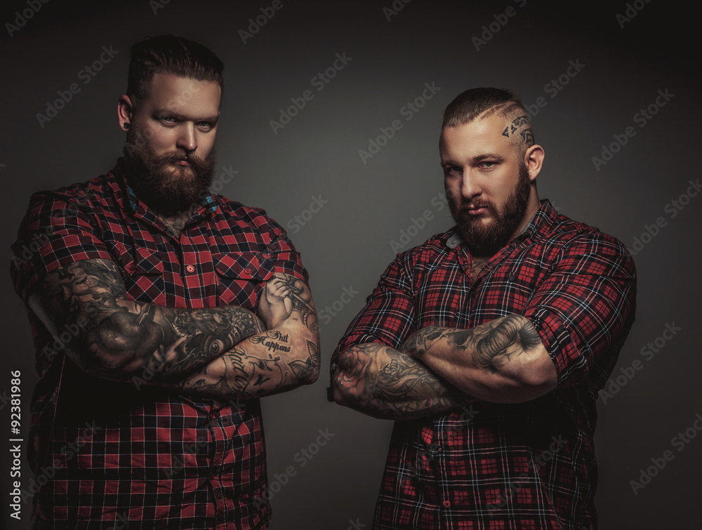 Obraz premium Two brutal mans with beards.