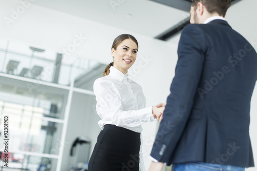 Young couple working in the...